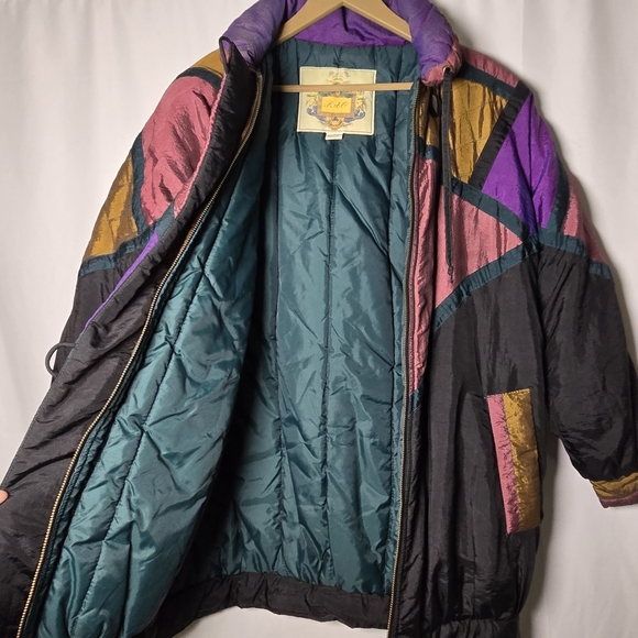 Vintage Retro 80s 90s Colorblock  Puffer Jacket Size Small - Picture 3 of 16